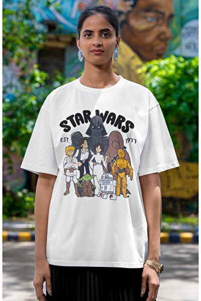 Fuddy Moda Unisex majica Star Wars 1977 Štampano Oversize kroj