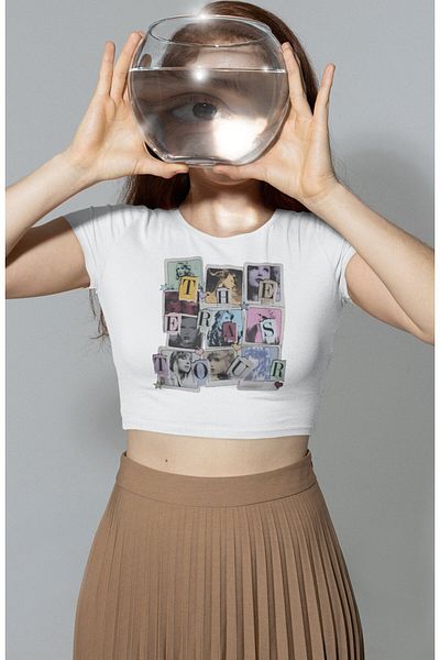 Fuddy Moda Taylor Swift Printed, The Eras Tour Written Crop Top