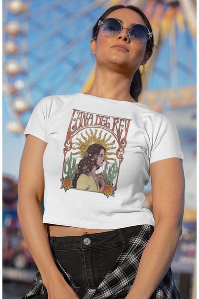 Fuddy Moda Lana Del Rey Version 2 - Μπλούζα με εμπριμέ Crop Top