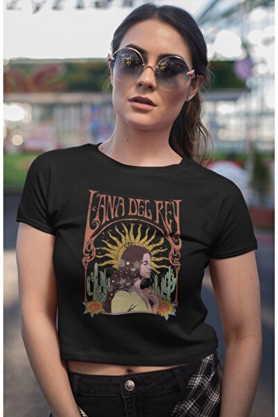 Fuddy Moda Lana Del Rey Versiunea 2 - Bluză Crop Top Imprimată