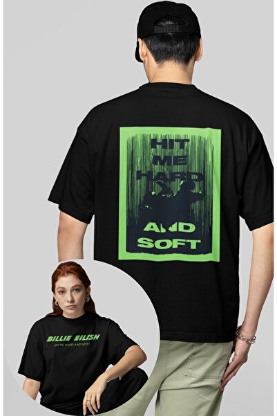 Fuddy Moda تي شيرت بيلي إيليش مطبوع عليه غلاف الألبوم للجنسين مقاس كبير