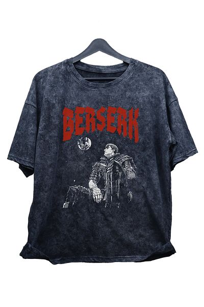 Fuddy Moda Tricou oversize lavabil cu imprimeu Berserk Anime unisex