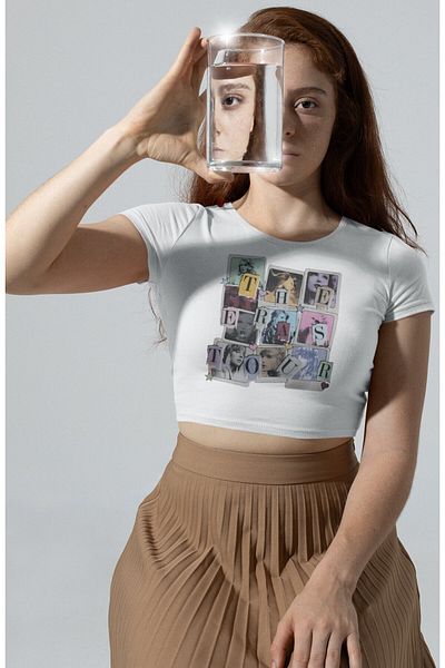 Fuddy Moda Taylor Swift Printed, The Eras Tour Written Crop Top