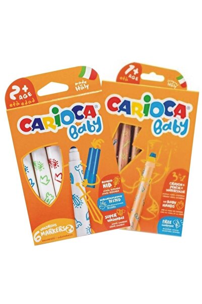 CARIOCA Jumbo Keçeli+ahşap Gövdeli Kuru Boya 2 Li Set