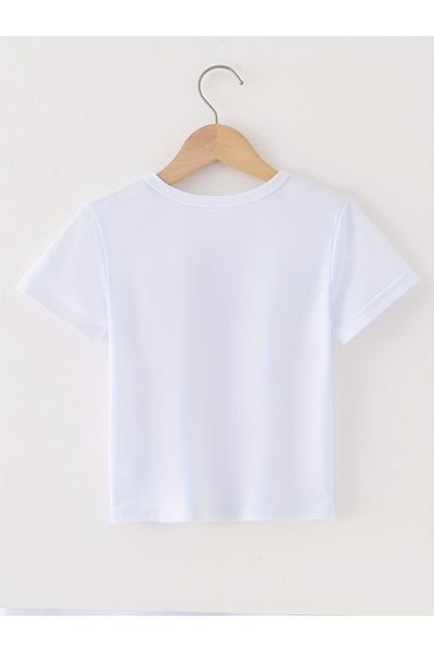 Let's Wear Tricou de bază cu imprimeu pisică pentru fetiță