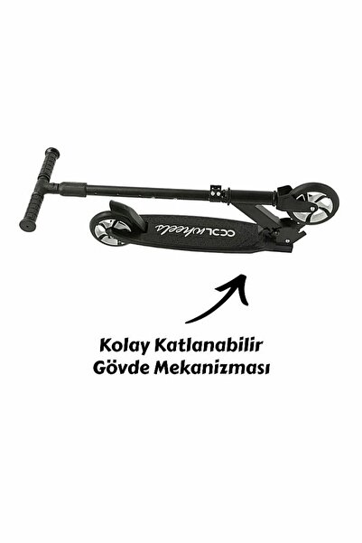 Şeker Adası Kaliteli Gri Çocuk Scooter Katlanabilir 2 Teker (8 Yaş ve Üzeri) Max 100 Kadar Taşır