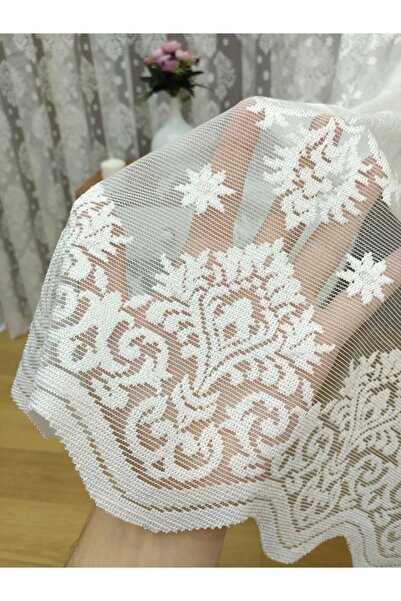 elision home 1x2 Damaks Patterned Modern Tulle Curtain - Suitable for All Windows, No Ironing Required