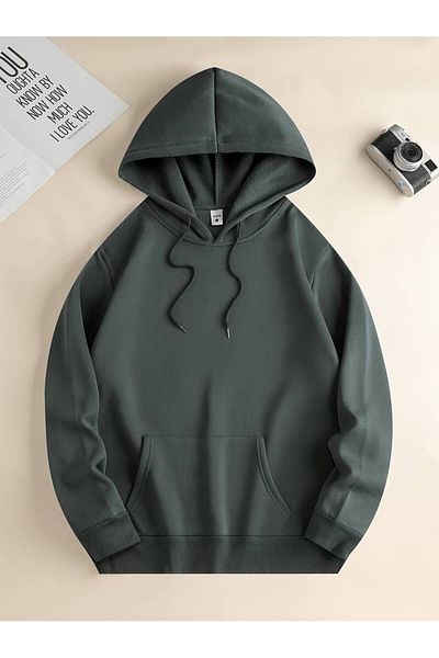 AMMA Φούτερ Unisex Oversize με κουκούλα - 3 κλωστές, εμπριμέ, χειμώνας