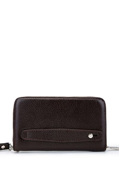 Tamer Tanca Men's Brown Genuine Leather Handbag