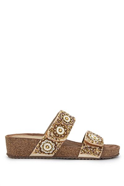 LAZAMANİ Papuci de damă vegani Lazamani Beige - Design simplu