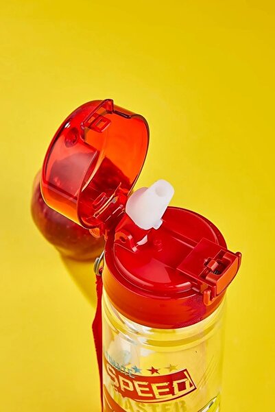 Calke Children's Water Bottle 500 ml with Straw Polycarbonate Bpa Free - Cars