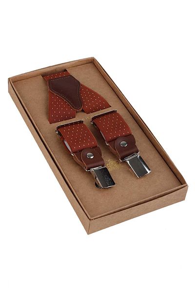 Kravatkolik Men's Brick Leather Trouser Strap - Connected, PAN258