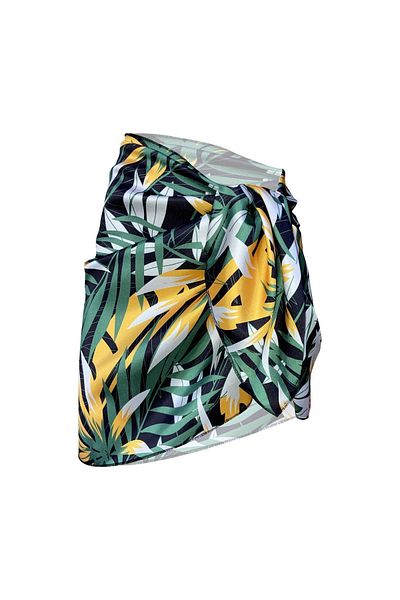 Bolder Sakura Green Leaf Satin Sheer Pareo (147*55)