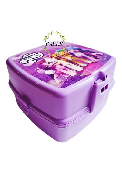 Calke Pony Kids Lunch Box 4 Compartments with Fork and Spoon