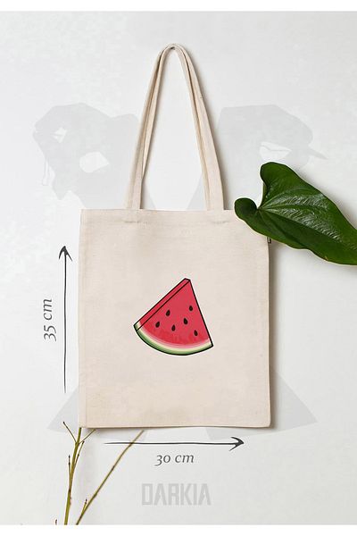 Darkia Geantă de umăr din pânză - Design pepene verde