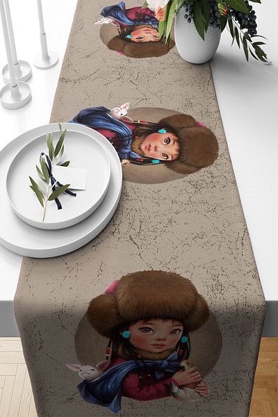 on the clouds Ethnic Patterned Living Room Kitchen Table Runner - Ανθεκτικό στους λεκέδες ύφασμα, διαφορετικά μοντέλα