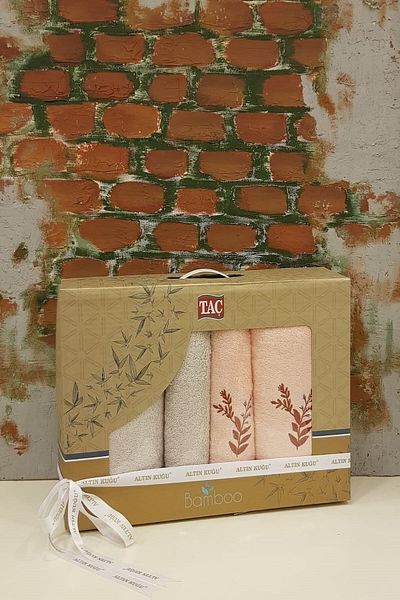 Taç Herda Bamboo Bath Set - Salmon Mink