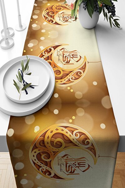 farbala Χρυσό Ραμαζάνι Ημισέληνος Επεξεργασία Μοτίβο Αδιάβροχο Ύφασμα Σαλόνι Τραπέζι κουζίνας Διαφορετικά μοντέλα Raner