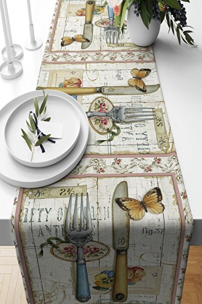 Pelangi Vintage Butterfly Cutlery Pattern Stain-Resistant Fabric Living Room ...