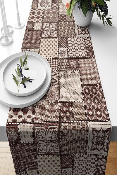 on the clouds Kırkyama Patterned - Non-Stick Fabric Τραπέζι Κουζίνας Σαλονιού, Διαφορετικά Μοντέλα Χρωμάτων