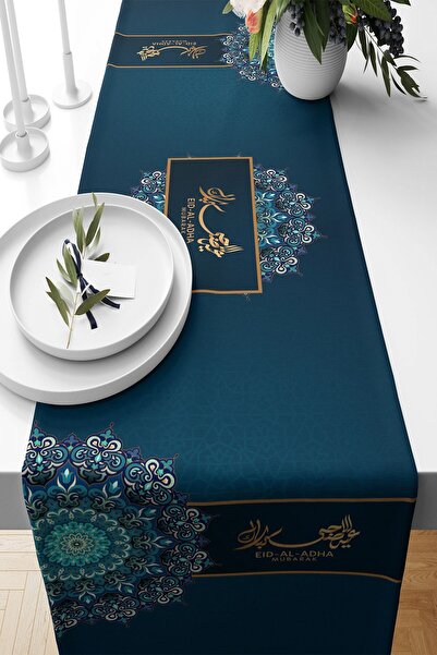 Pelangi Lacivert Ramazan Temalı Leke Tutmaz Kumaş Salon Mutfak Masa Değişik R...