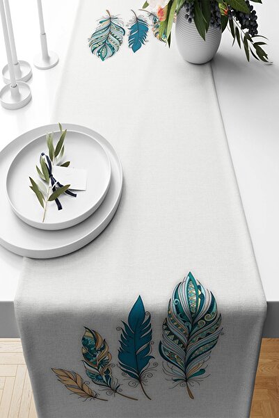 Genel Markalar Beyaz Kuş Tüyü Desen Leke Tutmaz Kumaş Salon Mutfak Masa Değiş...