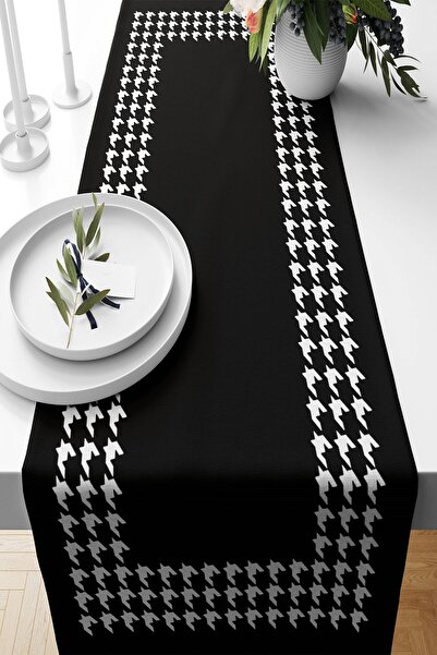 Pelangi قماش مقاوم للبقع - مفرش طاولة مطبخ لغرفة المعيشة بنمط قدم الغراب، نما...