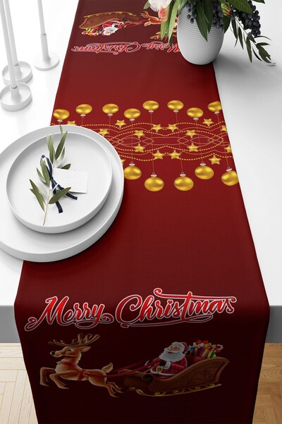 Pelangi قماش مقاوم للبقع بتصميم عيد الميلاد سانتا كلوز - مفرش طاولة لغرفة الم...