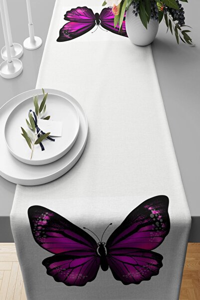 Genel Markalar Kelebek Desenli Leke Tutmaz Kumaş Salon Mutfak Masa Değişik Ra...