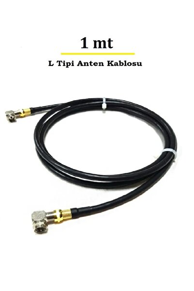 ANKTEK 1 Metre L Tipi F Konnektörlü 90 Derece Çevirmeli Hazır Anten Uydu Kablosu “Tak Çalıştır” Siyah