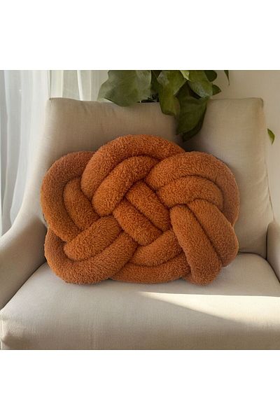 düğüm yastık Cinnamon Puffy Flat Knot Pillow