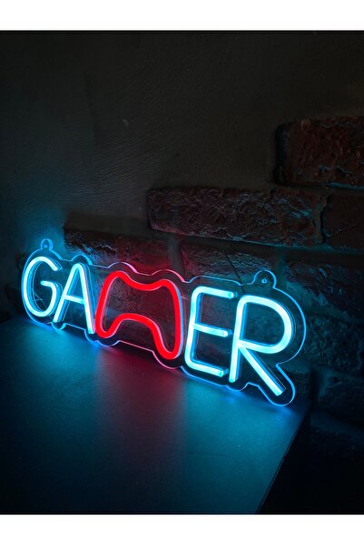 Neonite 'GAMER' Işıklı Neon Led Dekoratif Duvar Yazısı Tabelası (48X12CM)