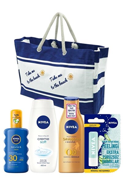 NIVEA Koruma&nem Güneş Sprey Gkf30+aloevera Lip Peeling+soft Duş Jeli+q10 Bro...