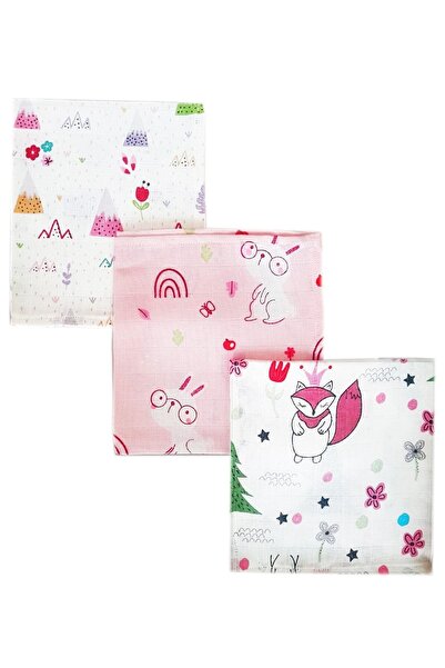 Calke Muslin Mouth/Shoulder Cloth 100% Cotton 3 Pieces 40x40cm