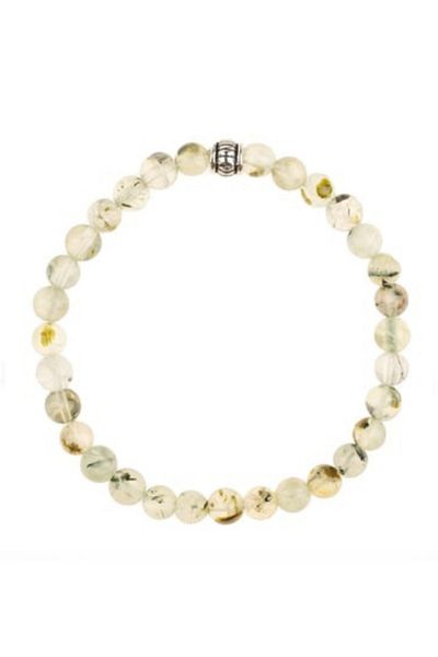 Zeynep Büyükbay 6mm Sphere Cut Prehnite Natural Bracelet