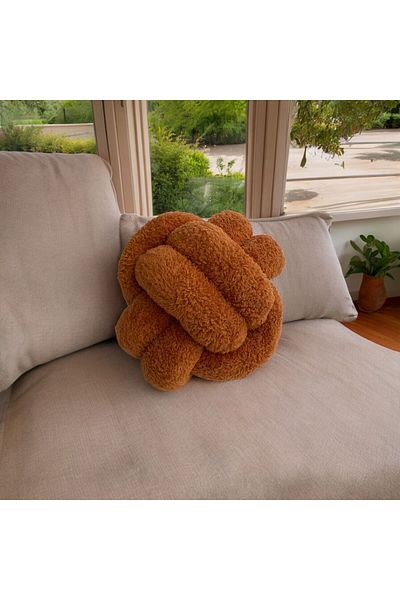 düğüm yastık Puffy Knot Pillow - Cinnamon (Diameter 25 cm)