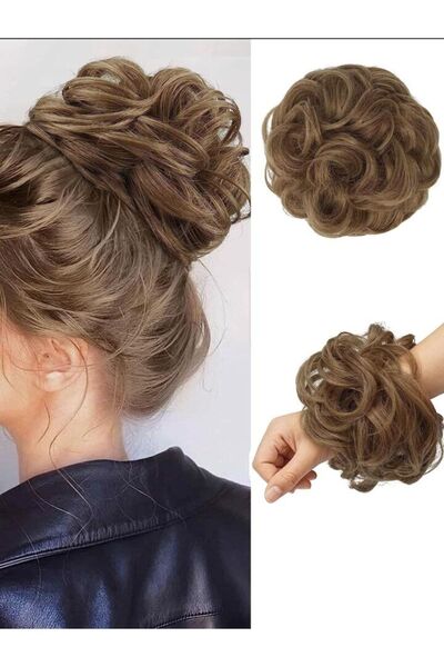 AKOLİFE Agrafă pentru coc de păr natural, brun deschis