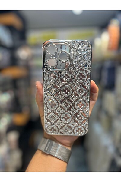 windplus iPhone 15 Promax Kamera Lens Taşlı Kristal Kaplama İşlemeli Elit Cas...
