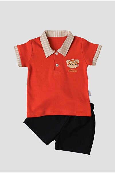 Chicsy Baby Tatlı Ayıcık Desenli Yaka Detaylı 2'li Alt Üst Takım