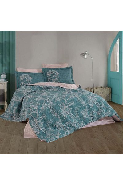 Hobby Dream Turquoise - طقم غطاء لحاف مزدوج - مبطن من البوبلين
