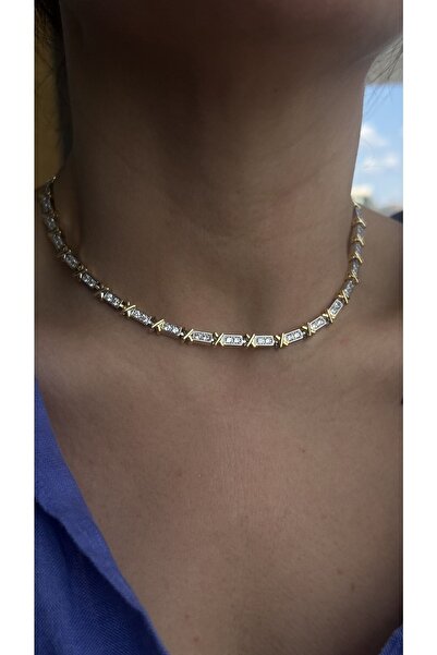 Vi store Çelik Tiffany X Kolye