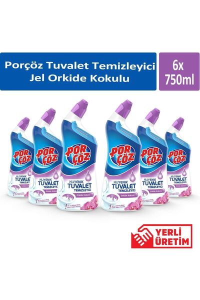 Porçöz Tuvalet Temizleyici Jel Orkide Kokulu 750ml x 6 Adet
