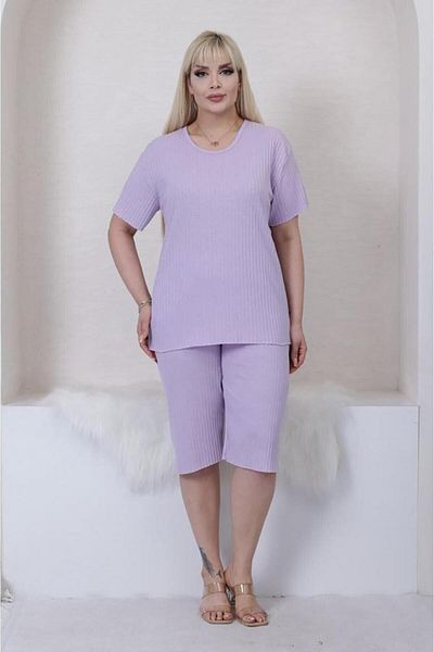 Freeista Lilac Large Size Capri Pajama Set