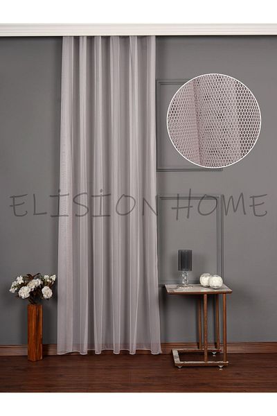 elision home Gray Gray Tulle Background Curtain Extraphore Drawstring (Tie-Up Gift)