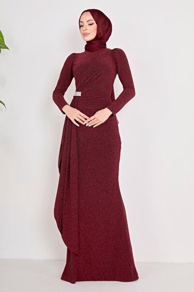 TOFİSA 23120-BORDO Evening Dress