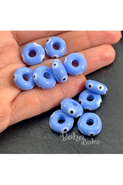 ella'nın çarşısı Sticlă de Murano cu mărgele albastre - Mărgele rotunde Nazar...