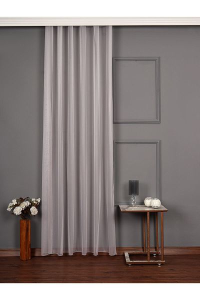 elision home Gray Gray Tulle Background Curtain Extraphore Drawstring (Tie-Up Gift)