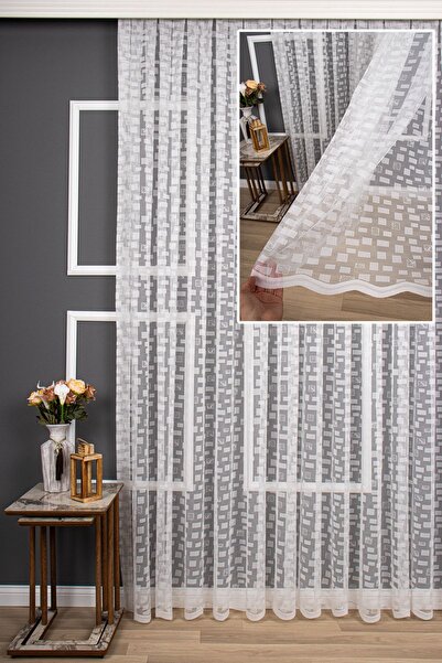 elision home Плетені штори з візерунком у вигляді каре, 500x270, рідкі складк...