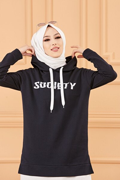 TOFİSA Γυναικείο τουνίκ παντελόνι Navy Blue - Straight Medium 3553