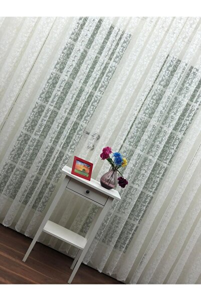 elision home Custom Knitted Textured Lace Tulle Curtain, 450x270, Normal Pleat, 1/2.5